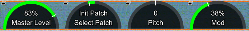 Touch strip: Master Level, Select Patch, Pitch, Mod